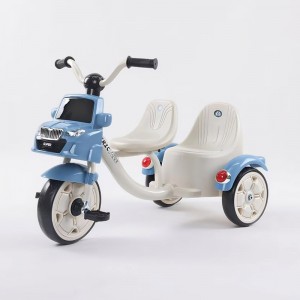 灯光音乐双人儿童三轮车双座脚踏车三轮脚蹬车小孩双胞胎三轮车