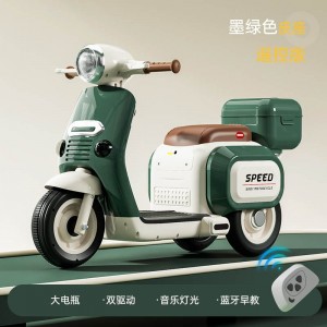 新款儿童电动摩托车三轮车可坐可骑双驱男女宝宝可充电玩具电瓶车