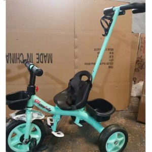 厂家新款儿童三轮车带推把手推三轮车脚踏车童车男孩脚踏车