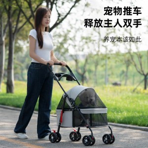 宠物推车轻便可折叠外出小推车猫狗出行手推车小型犬户