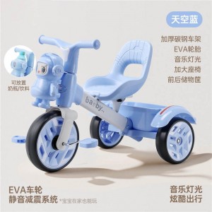 儿童三轮车宝宝脚踏车音乐灯光防侧翻轻便滑行平衡车卡通造型静音