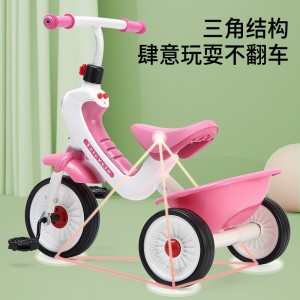 简易儿童三轮车脚踏车音乐灯光脚蹬车1-3-8岁儿童车小车迷你