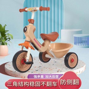 简易儿童三轮车脚踏车音乐灯光脚蹬车1-3-8岁儿童车小车迷你