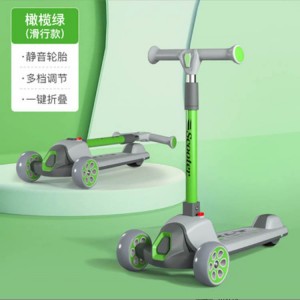 儿童滑板车2-3-6-12岁可坐可骑三合一键折叠踏板车溜溜车厂家直供