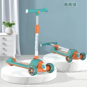 儿童滑板车2-3-6-12岁可坐可骑三合一键折叠踏板车溜溜车厂家直供