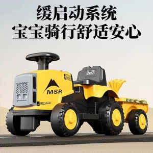 儿童电动车拖拉机玩具车可坐人男女孩遥控电动拖拉机可坐滑行电动