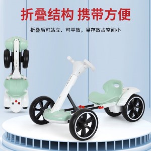 儿童电动卡丁车轻便免安装可折叠3—8岁儿童电动四轮汽车