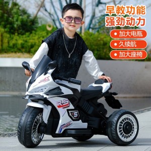 新款儿童电动摩托车充电带音乐早教三轮遥控玩具车可充电可坐人
