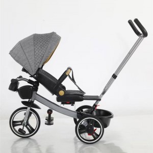 Children's tricycle with guardrail, baby stroller, 1-5 year old, lightweight, steerable baby bike