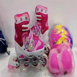 溜冰鞋儿童套装男女童滑冰鞋成人旱冰鞋可调节轮滑鞋速滑鞋