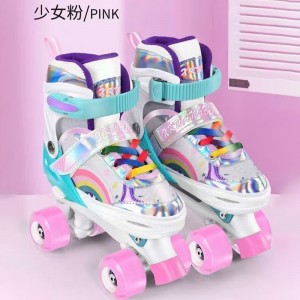 溜冰鞋儿童双排轮全套装初学者小孩旱冰轮滑男童女童旱冰鞋