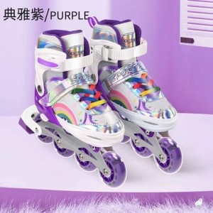 溜冰鞋儿童全套装可调闪光直排轮小孩轮滑鞋滑冰鞋旱冰鞋男童女童