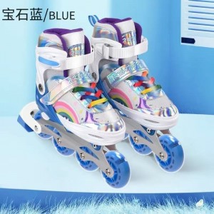 溜冰鞋儿童全套装可调闪光直排轮小孩轮滑鞋滑冰鞋旱冰鞋男童女童
