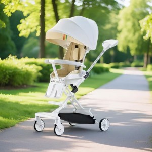 Baby sliding artifact stroller, lightweight folding stroller, can sit and lie down, high view, baby walking artifact for children