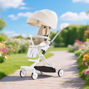 Baby sliding artifact stroller, lightweight folding stroller, can sit and lie down, high view, baby walking artifact for children