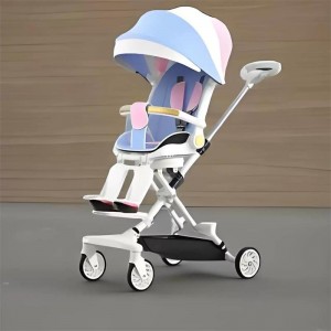Baby sliding artifact stroller, lightweight folding stroller, can sit and lie down, high view, baby walking artifact for children