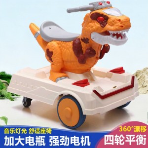 Children's electric balance scooter, dinosaur model, 2-6 years old, can be ridden, a toy, simulated stroller, dual-drive