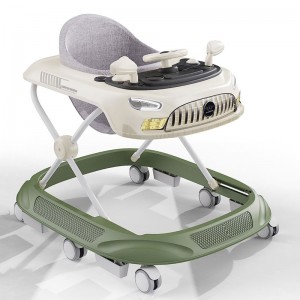 Baby walker with music, multiple functions, anti-O-leg, anti-rollover, foldable, 6-18 month walker