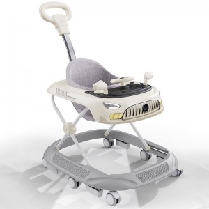 Baby walker with music, multiple functions, anti-O-leg, anti-rollover, foldable, 6-18 month walker