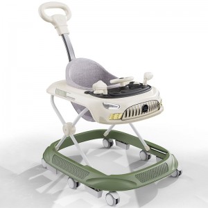 Baby walker with music, multiple functions, anti-O-leg, anti-rollover, foldable, 6-18 month walker