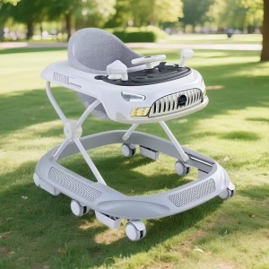 Baby walker with music, multiple functions, anti-O-leg, anti-rollover, foldable, 6-18 month walker