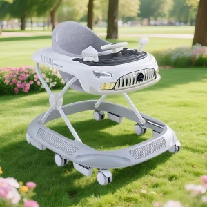 Baby walker with music, multiple functions, anti-O-leg, anti-rollover, foldable, 6-18 month walker