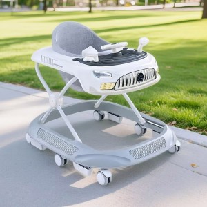 Baby walker with music, multiple functions, anti-O-leg, anti-rollover, foldable, 6-18 month walker