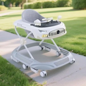 Baby walker with music, multiple functions, anti-O-leg, anti-rollover, foldable, 6-18 month walker