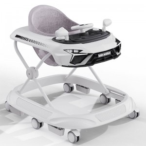 Baby walker with music, multiple functions, anti-O-leg, anti-rollover, foldable, 6-18 month walker