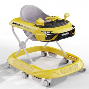 Baby walker with music, multiple functions, anti-O-leg, anti-rollover, foldable, 6-18 month walker