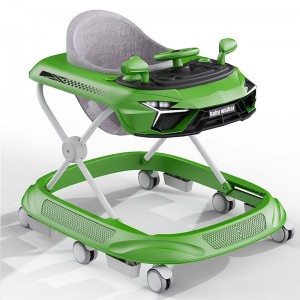 Baby walker with music, multiple functions, anti-O-leg, anti-rollover, foldable, 6-18 month walker