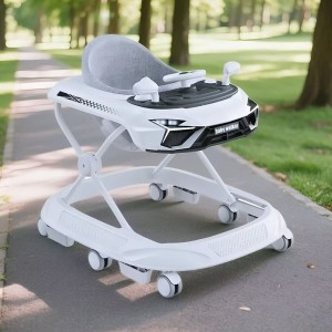Baby walker with music, multiple functions, anti-O-leg, anti-rollover, foldable, 6-18 month walker