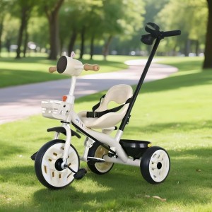 children's tricycle, detachable putter, pneumatic tire, adjustable seat, foot pedal, steel frame, toddler tricycle, 3 wheel bike