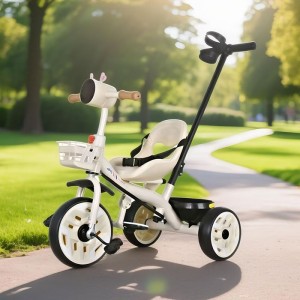 children's tricycle, detachable putter, pneumatic tire, adjustable seat, foot pedal, steel frame, toddler tricycle, 3 wheel bike