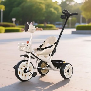 children's tricycle, detachable putter, pneumatic tire, adjustable seat, foot pedal, steel frame, toddler tricycle, 3 wheel bike