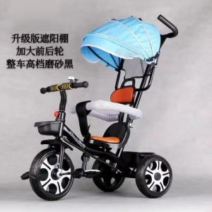 厂家供货 儿童三轮脚踏车可坐可推遮阳棚四合一婴儿手推三轮车