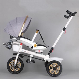 灯光音乐儿童三轮车脚踏车宝宝手推车小孩推车1-5岁脚蹬可坐可躺