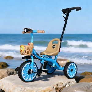 New children's pedals, tricycles, anti-rollover, silent wheels, light, music, kids bicycle, push handle, tricycles