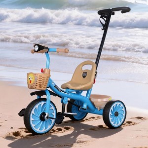 New children's pedals, tricycles, anti-rollover, silent wheels, light, music, kids bicycle, push handle, tricycles