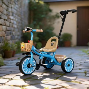 New children's pedals, tricycles, anti-rollover, silent wheels, light, music, kids bicycle, push handle, tricycles