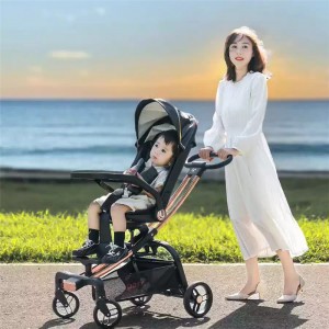 可双杆手推车婴童儿童溜娃神器双向高景观轻便可坐可躺可折叠