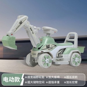 男孩玩具车挖土机工程车遥控电动四轮车儿童电动挖掘机可坐人