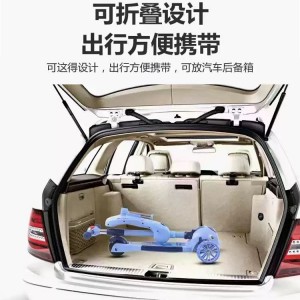 儿童滑板车三轮滑行车带音乐灯光小孩滑行溜溜车高低可调节滑滑车