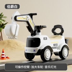 儿童扭扭车挖掘机滑行车带音乐四轮助步车溜溜车宝宝挖土机工程车
