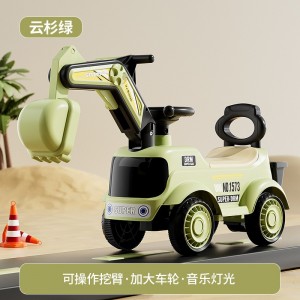 儿童扭扭车挖掘机滑行车带音乐四轮助步车溜溜车宝宝挖土机工程车