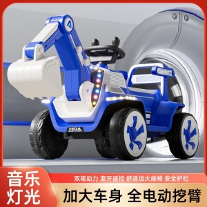 儿童电动双座双人玩具车挖掘机玩具男孩宝宝挖机遥控工程车挖土机