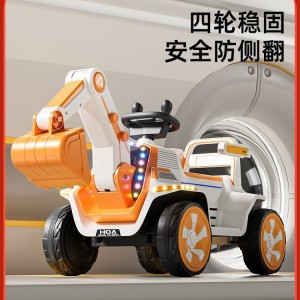 儿童电动双座双人玩具车挖掘机玩具男孩宝宝挖机遥控工程车挖土机