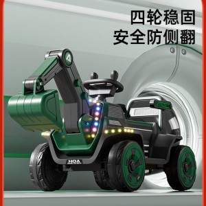 儿童电动双座双人玩具车挖掘机玩具男孩宝宝挖机遥控工程车挖土机