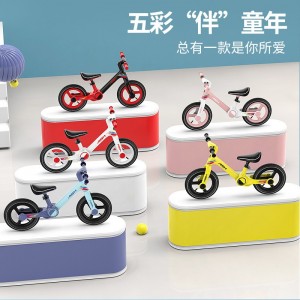 儿童尼龙折叠平衡车满3岁男女宝宝平行滑步车无脚踏自行车溜溜车