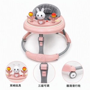 折叠式婴儿学步车，防夹防翻，配有音乐猫玩具，静音轮子，婴儿礼物